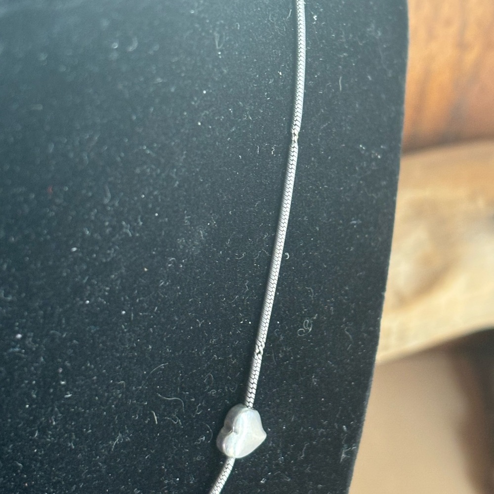 Solid 925 Silver Heart Charm Necklace - image 2